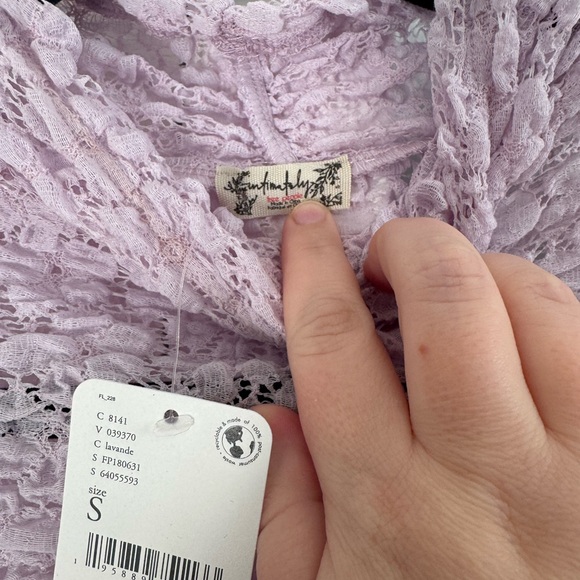 Free people. Lavender Lace Long Sleeve Bodysuit. Size small - Picture 5 of 8